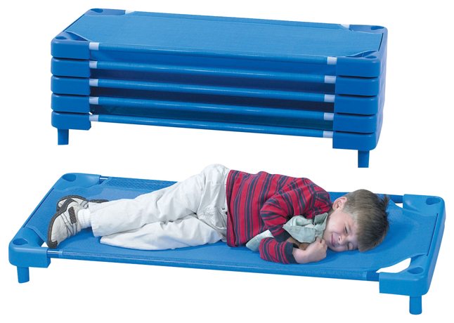Children's Factory Assembled Stacking Standard Premium Rest Time Cot, 52 x 21-1/2 x 5 Inches, Set of 5, Item Number 1359989