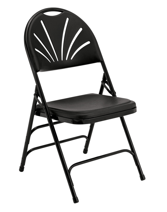 National Public Seating 1100 Series Premium Fan Back Folding Chair, 17-3/4 Inch Seat, Item Number 1363776