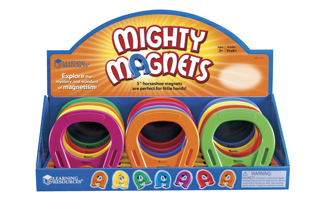Frey Scientific Mighty Horseshoe Magnets, Assorted Colors, Set of 12, Item Number 1364874