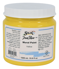 Sax True Flow Acrylic Mural Paint, 33.8 Ounce Plastic Container, Yellow Item Number 1368013