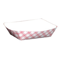Empress Grease and Moisture-Resistant Disposable Food Tray, 1/2 Pound Capacity, Red Plaid, Case of 1000, Item Number 1369238