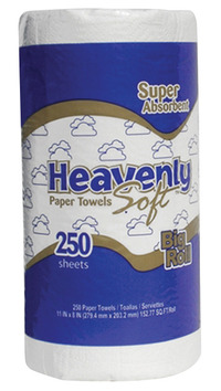 Heavenly Soft Big Roll Paper Towels, Perforated, 2-Ply, White, 250 Sheets, Case of 12 Item Number 1369244