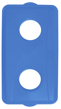 Image for Continental Wall Hugger Recycling Receptacal Lid with Holes, 21-1/2 x 11-1/2 x 2-5/8 Inches, Blue from School Specialty