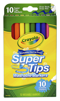 Crayola Super Tips Marker Set, Washable Art Markers For School, Back T –  rrrsale