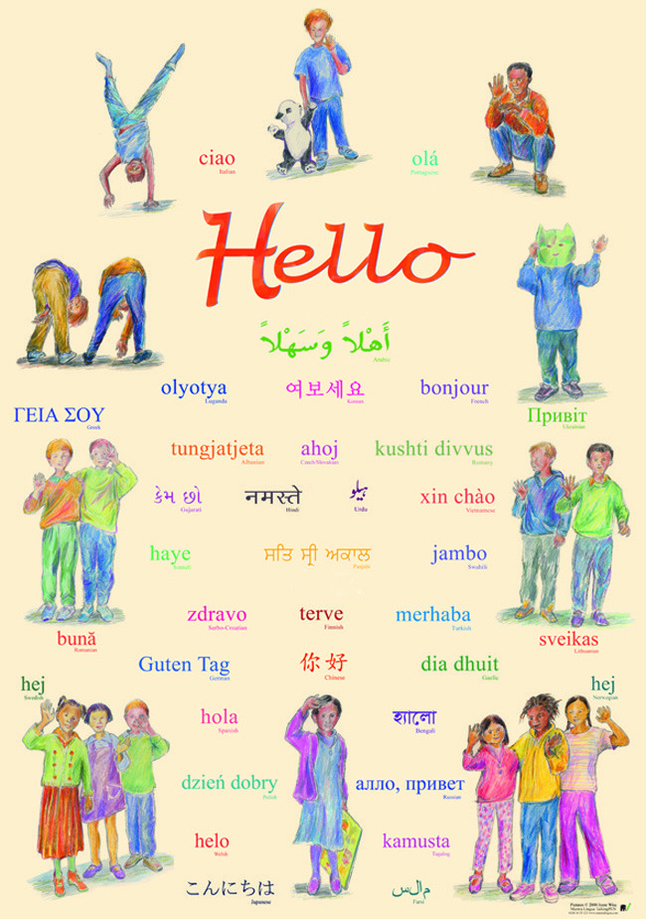 Mantra Lingua Hello Poster, Item Number 1371416