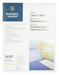 Business Source White Laser Labels 21050 Template