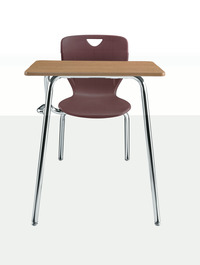 Classroom Select Contemporary Combo Desk, 18 Inch A+ Seat Height, 20 x 26 Inch Laminate Top, Chrome Frame, Item Number 5009331