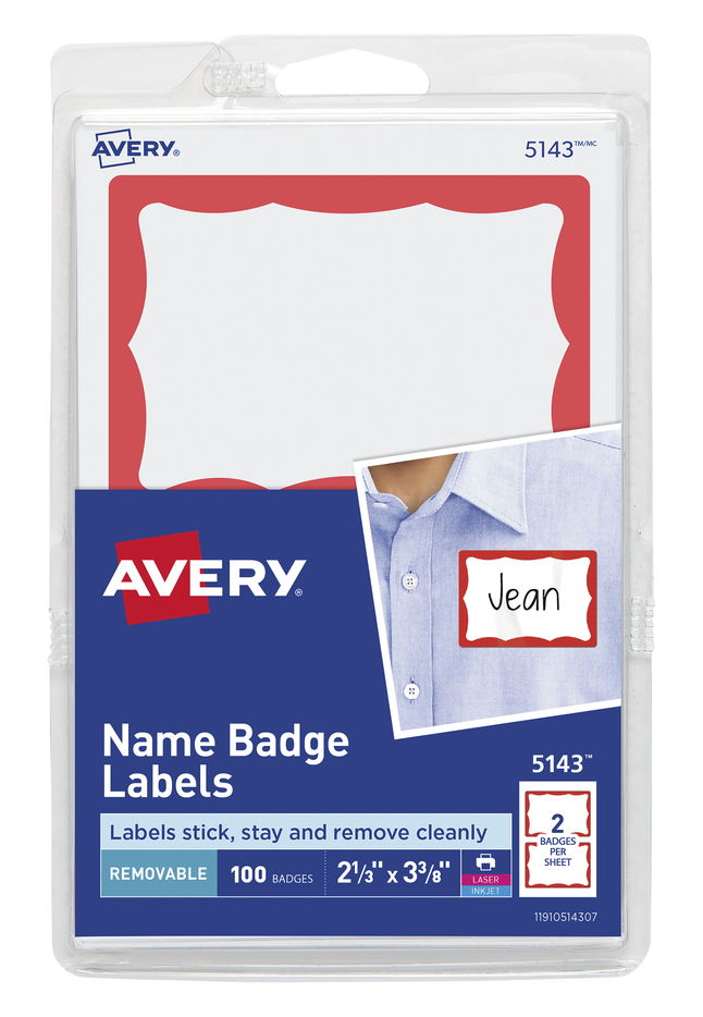 Name Badge Labels, Item Number 1380621