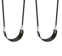 Burke Double Swing Seat with PVC Chain, 8 ft Beam Height, Molded Rubber, Black Item Number 1393335