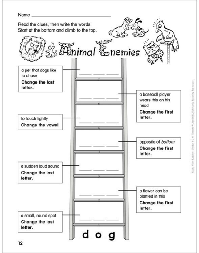 Scholastic Daily Word Ladders, Grades 1 to 2