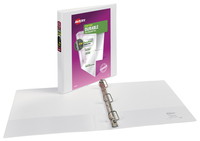 School Smart 2006482 1 in. Polypropylene D-Ring View Binder White