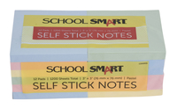 School Smart Custom Sticky Notes, Pastel Colors, 100 Sheets a Pad, Pack of 12 Item Number 1396805