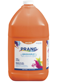 Prang Ready-to-Use Washable Tempera Paint, Gallon, Orange Item Number 1396873