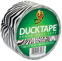 Duck Tape Printed Duct Tape, 1.88 in x 10 yd, Zig-Zag Zebra Item Number 1397102