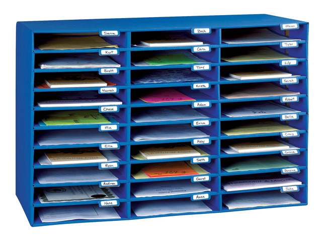 Sturdy Corrugated Classroom Keepers 30 Slot Mailbox 12-1/2 x 10 x 1-3/4 Inches 