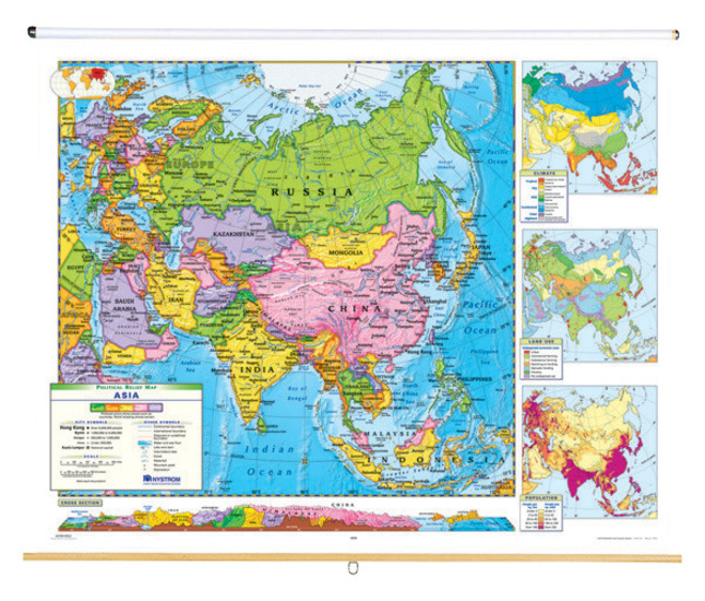 Nystrom Political Relief Map Asia