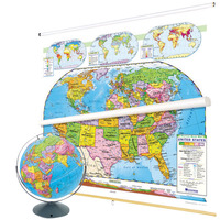 Nystrom Political U.S. and World Combo Map Classroom Pack with Relief Globe, Item Number 1398284