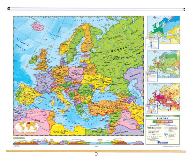 Nystrom Political Relief Map, Europe