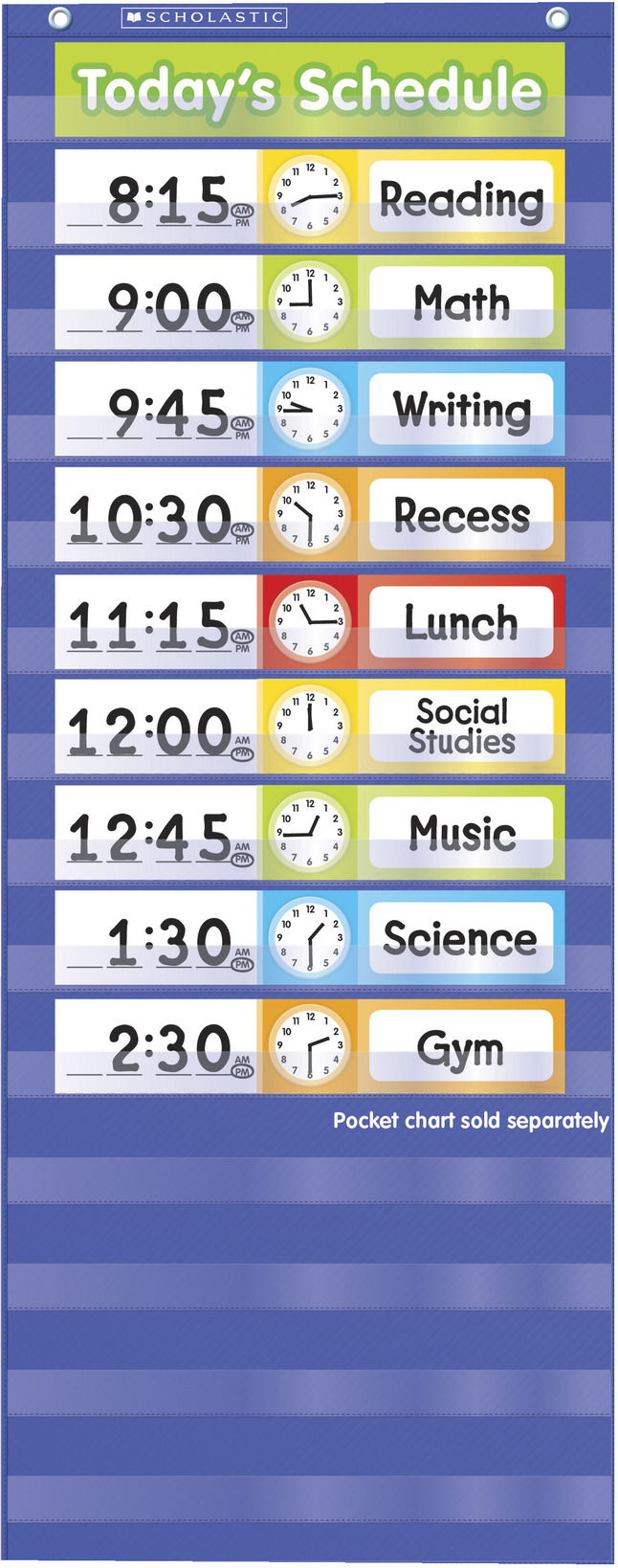 Daily Schedule Pocket Chart,Classroom Pocket Chart with 13+1 Pockets and 18 Blank Reusable Cards and 2 Hooks,Daily Educational Tools to Enhance Learning Awareness.