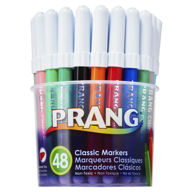 Prang Classic Art Markers, Bullet Tip, Assorted Colors, Set of 48
