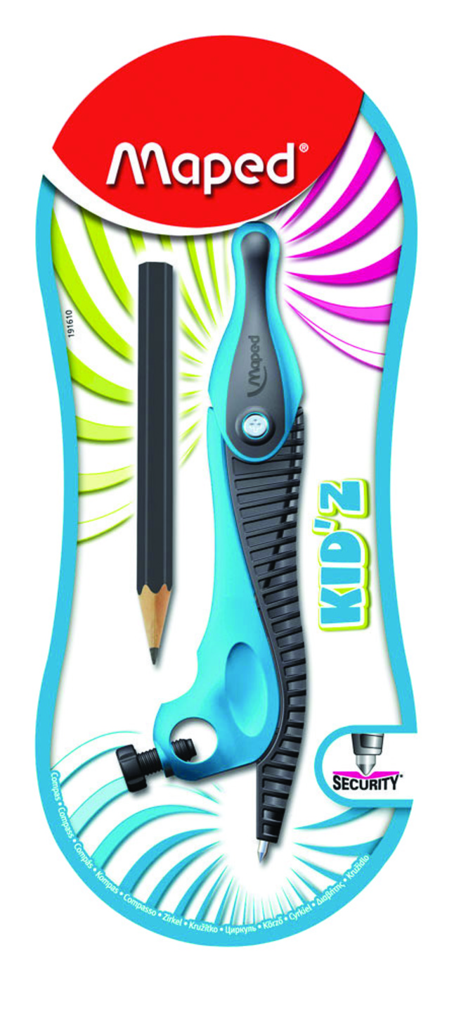 Maped Kid'Z Compass with Universal Pencil Adaptor, Ages 6 and Up
