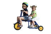 Italtrike Atlantic Double Seat Outdoor Tricycle for Toddlers & Kids,  Superior Engineering, Strong & Durable, Easy Assembly, Ages 3-6 (Blue)