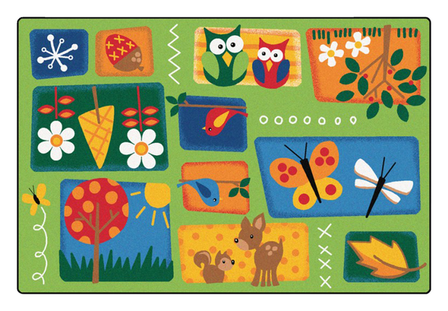 Carpets for Kids Nature's Toddler Rug, 4 x 6 Feet, Rectangle, Green, Item Number 1406194