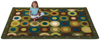 Carpets For Kids Calming Circles Carpet with Alphabet, 6 x 9 Feet, Rectangle, Nature, Item Number 1411515