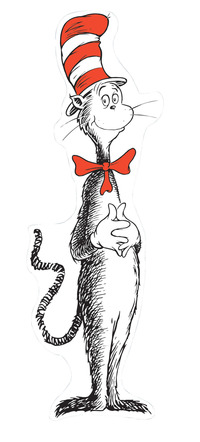 Dr. Seuss Cat in the Hat Giant Bulletin Board Cutout Set, 4 Die Cut Panels, 5 Feet Tall, Item Number 1414846