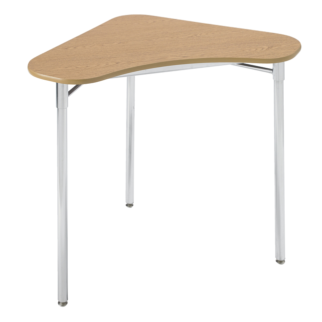 Classroom Select Contemporary Stand Up Collaboration Desk, Triangle Laminate Top, 28 x 28 x 30 to 43 Inches, Item Number 5009408