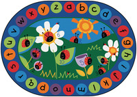 Carpets For Kids Ladybug Circletime Rug, 6 Feet 9 Inches x 9 Feet 5 Inches, Oval, Item Number 1426219
