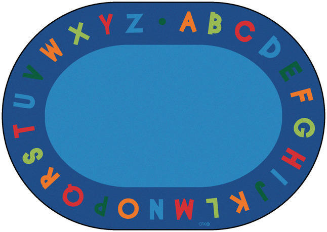 Carpets For Kids Alphabet Circletime Rug, 8 Feet 3 Inches x 11 Feet 8 Inches, Oval, Item Number 1426222
