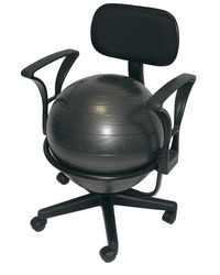 Aeromat Deluxe Ball Chair with Arms, 22 X 22 X 32 Inches, Black, Item Number 1427030