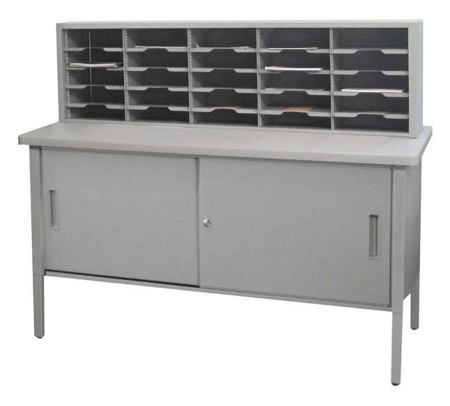 Marvel 25 Slot Mail Sorter With Cabinet 60 X 30 X 44 To 52 Inches