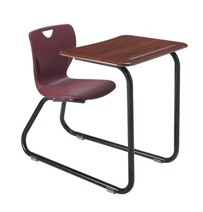 Classroom Select Contemporary Sled Base Combo Desk, 26 x 20 Inch Laminate Top, Black Frame, Item Number 5009383