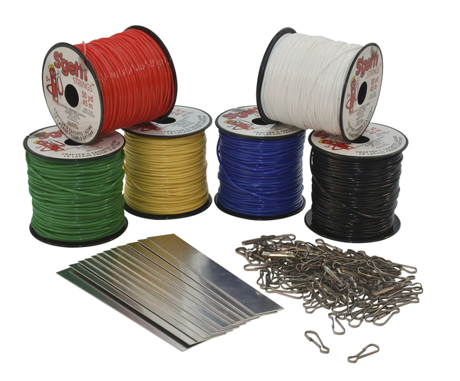 S'Getti Round Plastic Lacing Classroom Pack, 6 Spools, 50 Yards, Assorted Colors, 162 Pieces, Item Number 2104674