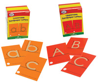 Didax Tactile Sandpaper Upper and Lowercase Letters Cards, Item Number 1433347