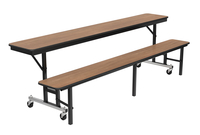 Classroom Select Convertible Bench Table, 6 Feet, Particleboard Core, T-Mold, Black Frame, Item Number 1433640