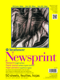 Strathmore 300 Series Newsprint Pad, 9 x 12 Inches, 32 lb, 50 Sheets Item Number 1433685