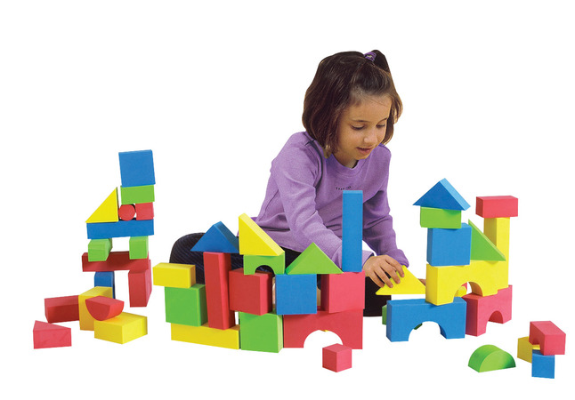 Edushape Edu-Color Foam Building Blocks, Set of 80