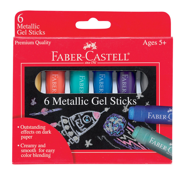 Faber-Castell Silky Smooth Metallic Gel Stick, Assorted Color, Pack of 6 