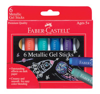 Faber-Castell Metallic Gel Sticks, Assorted Colors, Set of 6 Item Number 1438852
