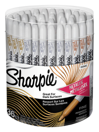 Sharpie Metallic Permanent Markers, Fine Tip, Assorted Colors, Pack of 36 Item Number 1440657
