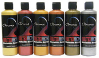 Chroma Molten Metals Acrylic Paint Set,Assorted Metallic Colors, 8 Ounces, Set of 6 Item Number 1442894