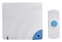 Tatco Water Resistant Wireless Doorbell, 250 ft Range, Blue/White, Item Number 1446482