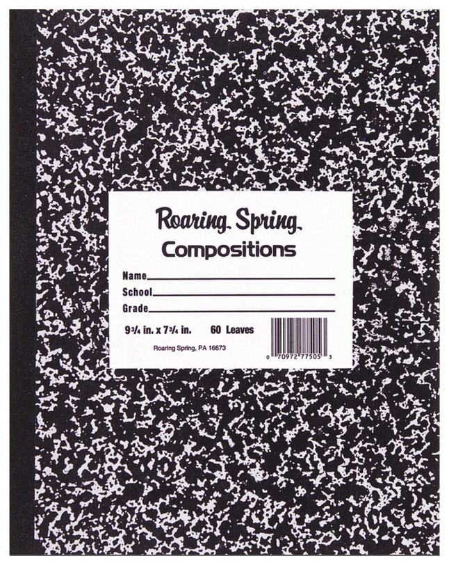 Roaring Spring Tape Bound Composition Book 9 3 4 X 7 1 2 Inches 60 Sheets