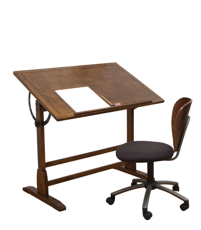 Studio Designs Vintage Classic Design Drafting Table, 30 in W X 41-3/4 in D  X 34 in H, Antique Rustic Oak