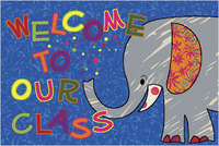 Image for Flagship Carpets Class Elephant Welcome Mat, 2 x 3 Feet, Rectangle from School Specialty