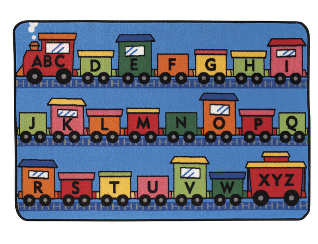 Carpets for Kids Value Line Alphabet Train Rug, 3 Feet x 4 Feet 6 Inches, Item Number 1457494