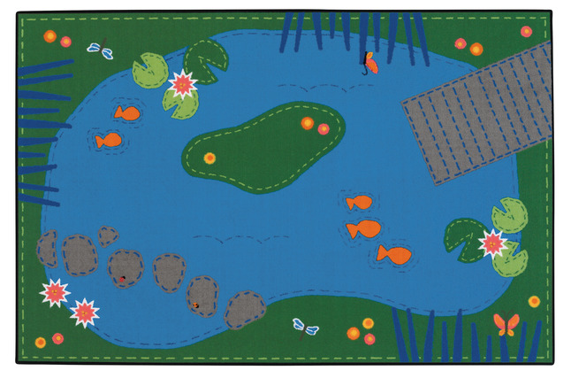Carpets for Kids KID$Value Tranquil Pond Rug, 4 x 6 Feet, Rectangle, Multicolored, Item Number 1464903